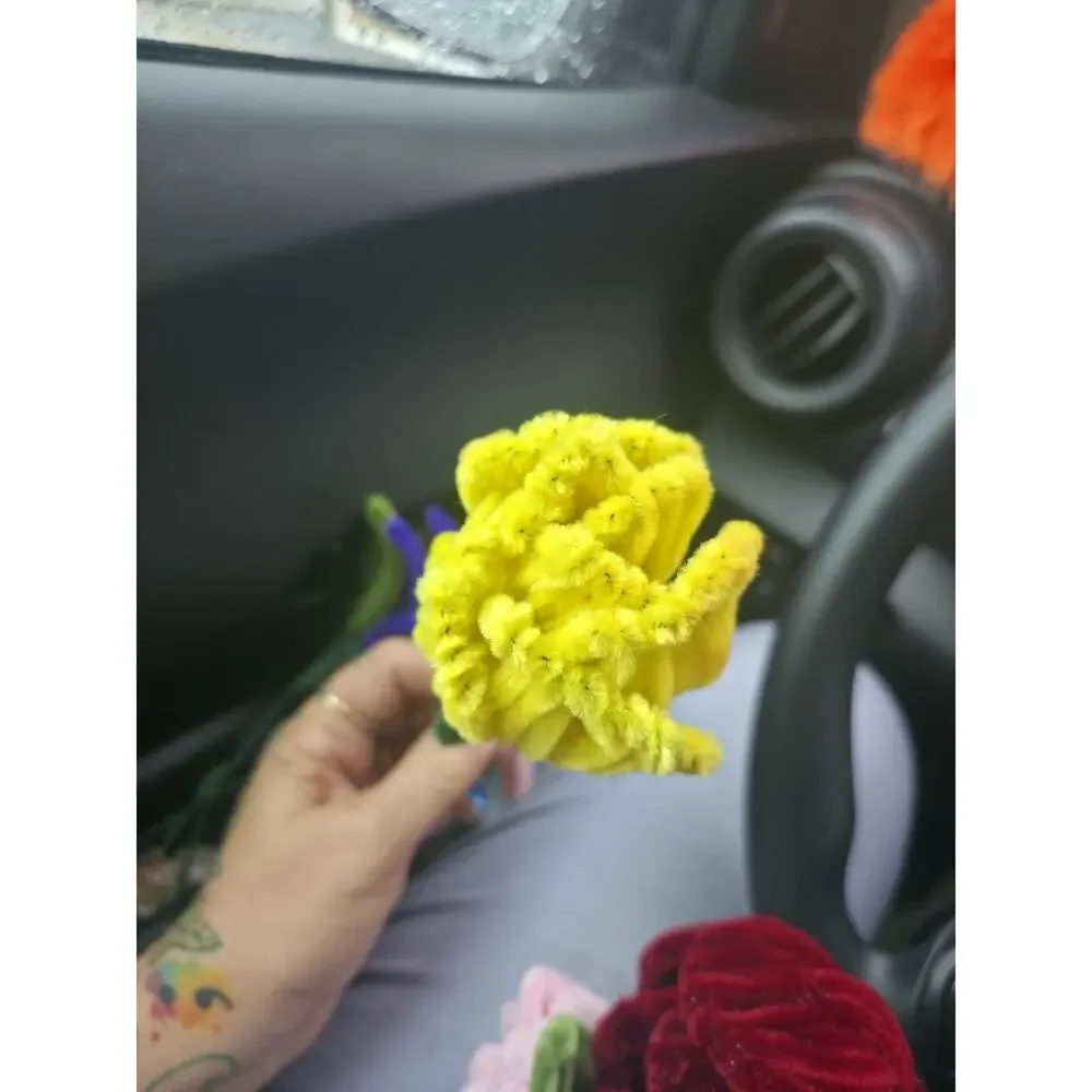 Vibrant Multicolored Handmade Pipe Cleaner Flower Bouquet